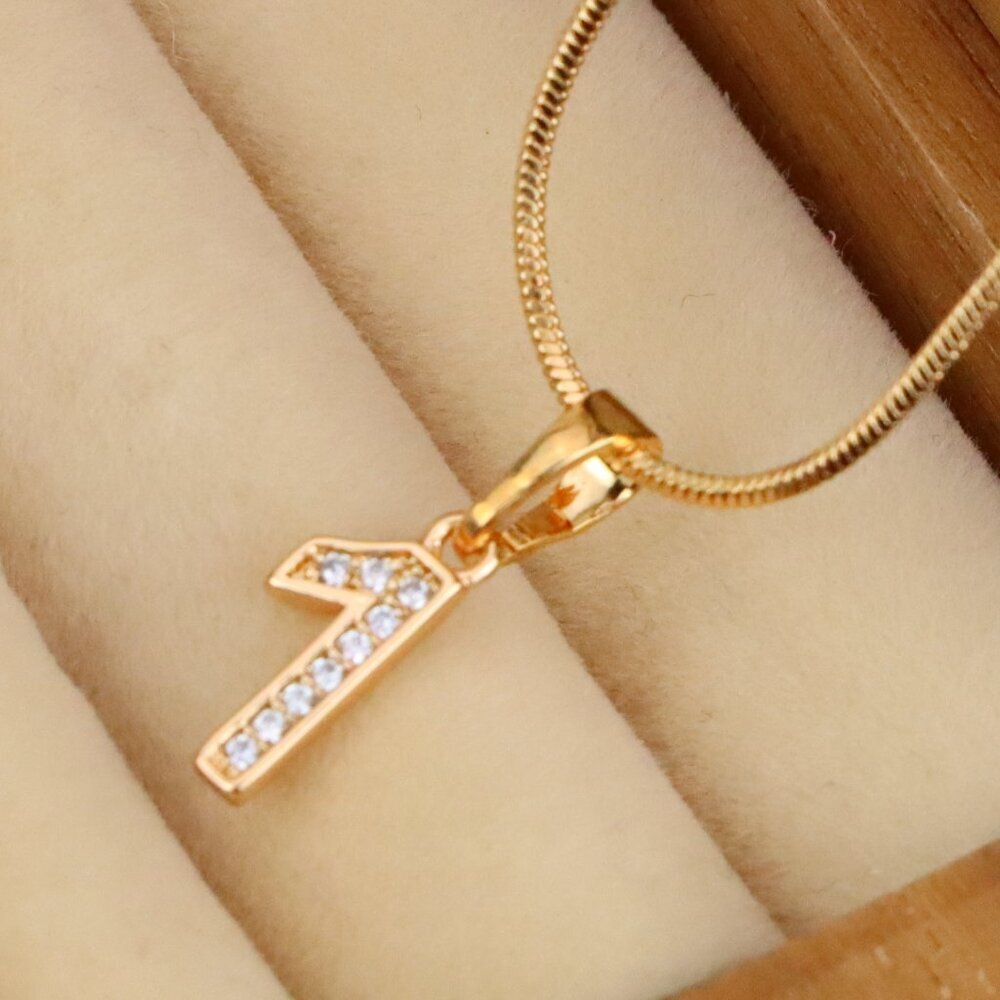 "Rose Gold Number 1 Pendant with Crystals – 18K Gold Plated Charm, XPPT1341